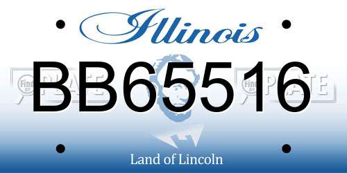 BB65516 Illinois License Plate