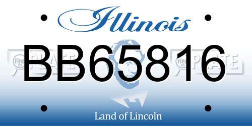 BB65816 Illinois License Plate