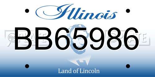 BB65986 Illinois License Plate
