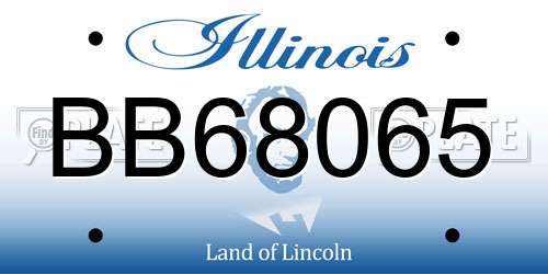 BB68065 Illinois License Plate