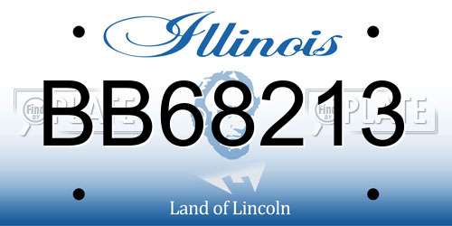BB68213 Illinois License Plate
