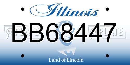 BB68447 Illinois License Plate