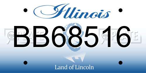 BB68516 Illinois License Plate
