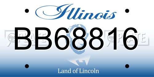BB68816 Illinois License Plate
