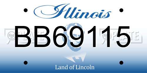 BB69115 Illinois License Plate