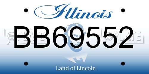 BB69552 Illinois License Plate