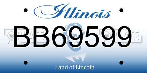 BB69599 Illinois License Plate