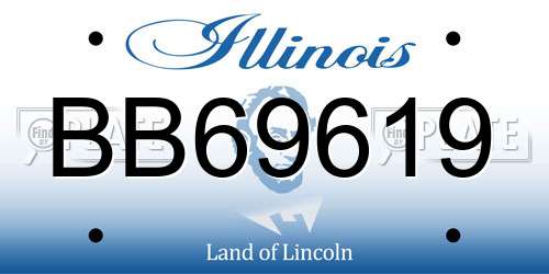 BB69619 Illinois License Plate