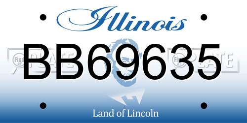 BB69635 Illinois License Plate