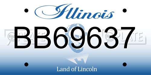 BB69637 Illinois License Plate