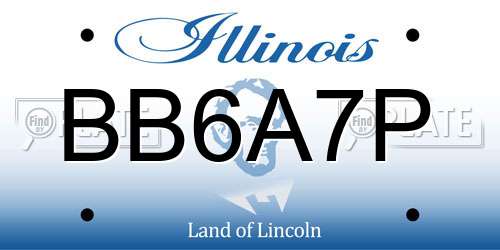 BB6A7P Illinois License Plate
