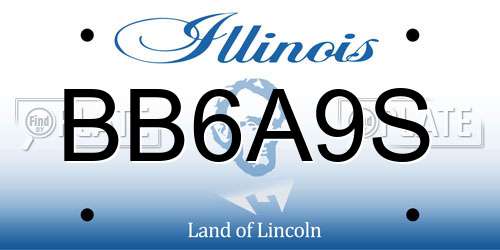 BB6A9S Illinois License Plate