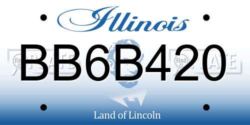 BB6B420 Illinois License Plate