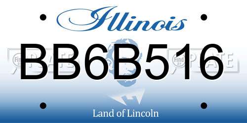 BB6B516 Illinois License Plate