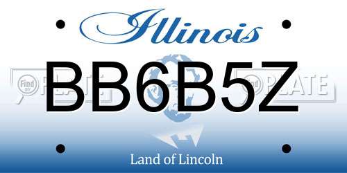 BB6B5Z Illinois License Plate