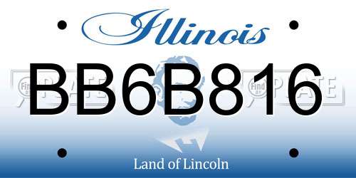 BB6B816 Illinois License Plate