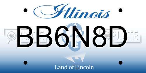 BB6N8D Illinois License Plate