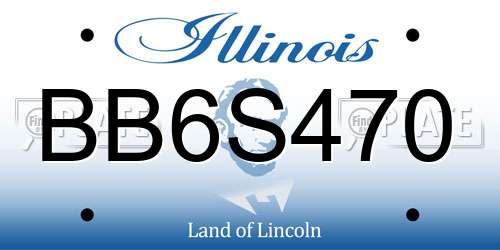 BB6S470 Illinois License Plate