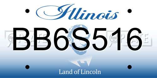 BB6S516 Illinois License Plate