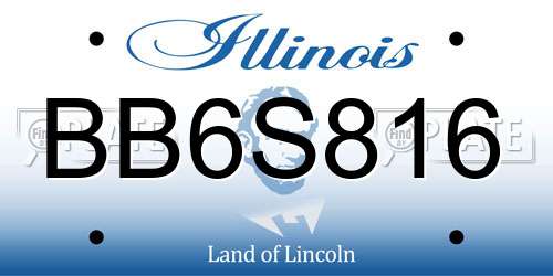 BB6S816 Illinois License Plate