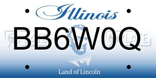 BB6W0Q Illinois License Plate
