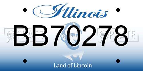 BB70278 Illinois License Plate