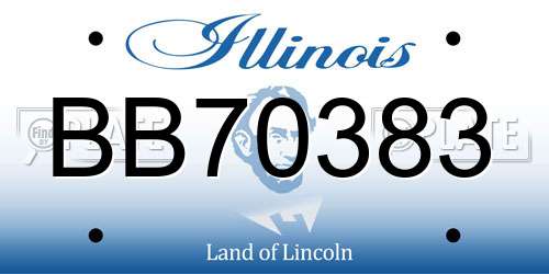 BB70383 Illinois License Plate