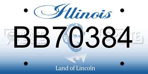 BB70384 Illinois License Plate