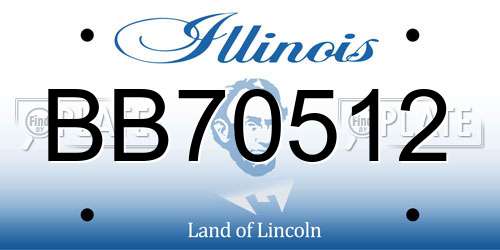 BB70512 Illinois License Plate
