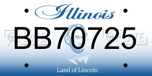 BB70725 Illinois License Plate