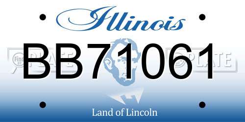 BB71061 Illinois License Plate