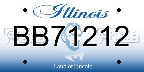 BB71212 Illinois License Plate