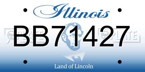 BB71427 Illinois License Plate