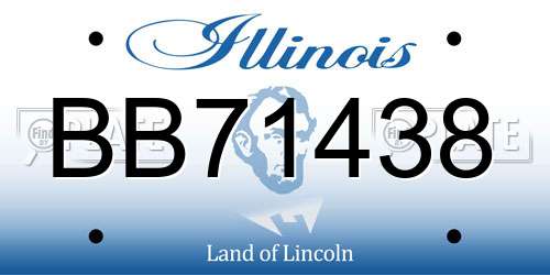 BB71438 Illinois License Plate