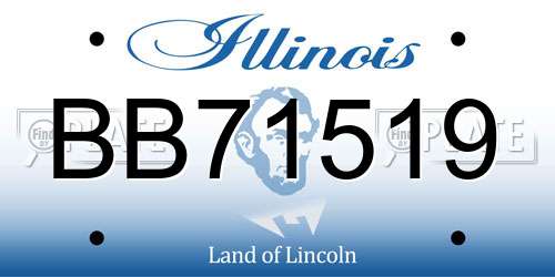 BB71519 Illinois License Plate