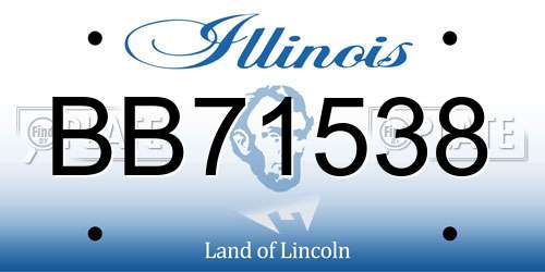 BB71538 Illinois License Plate