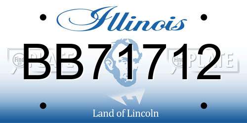 BB71712 Illinois License Plate