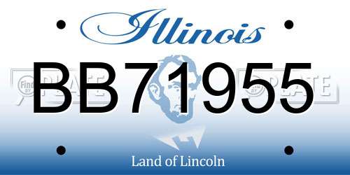 BB71955 Illinois License Plate