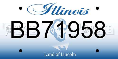 BB71958 Illinois License Plate