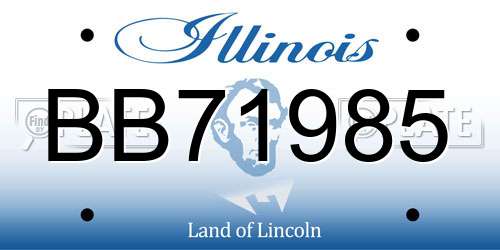 BB71985 Illinois License Plate