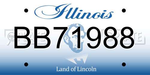 BB71988 Illinois License Plate