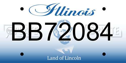 BB72084 Illinois License Plate