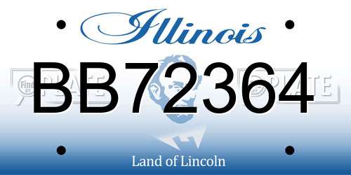 BB72364 Illinois License Plate