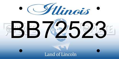 BB72523 Illinois License Plate