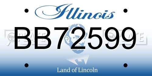 BB72599 Illinois License Plate