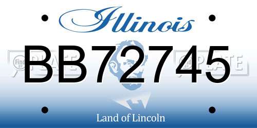 BB72745 Illinois License Plate
