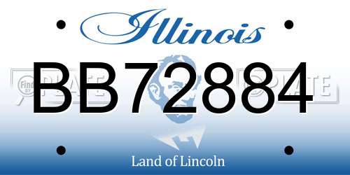 BB72884 Illinois License Plate