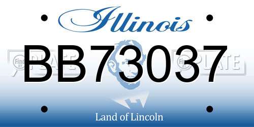 BB73037 Illinois License Plate