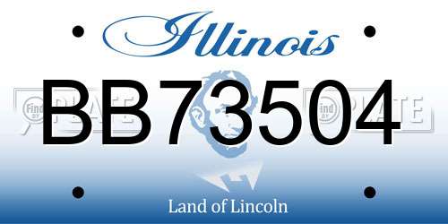 BB73504 Illinois License Plate