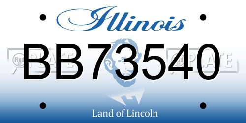 BB73540 Illinois License Plate